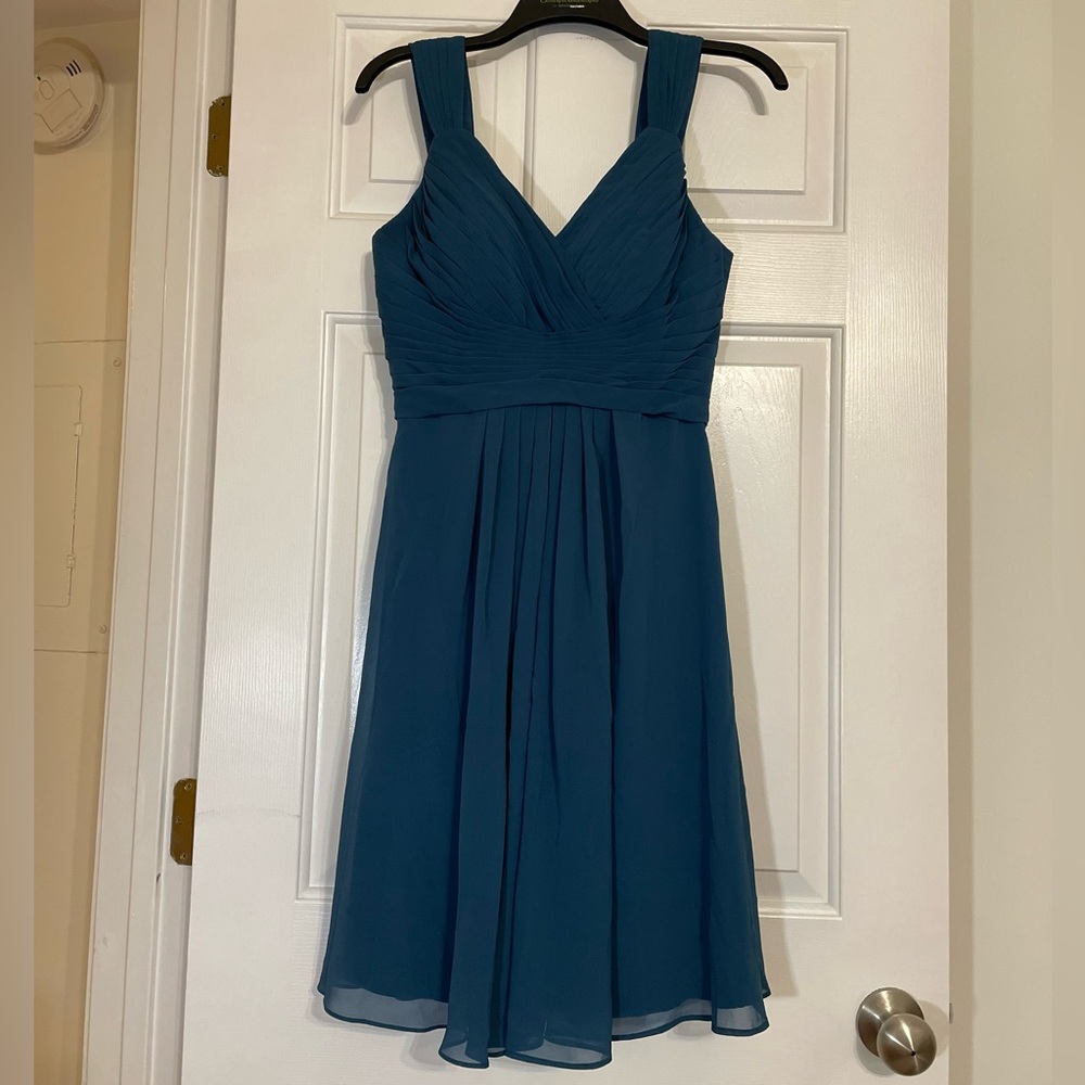 Azazie Clara Dress Ink Blue Size 8